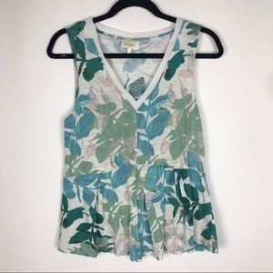 Anthropologie Deletta Amalia Watercolor Peplum Top